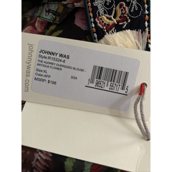 Johnny Was Sz XL The Audrey Oversized Silk Blouse NWT - Picture 8 of 8